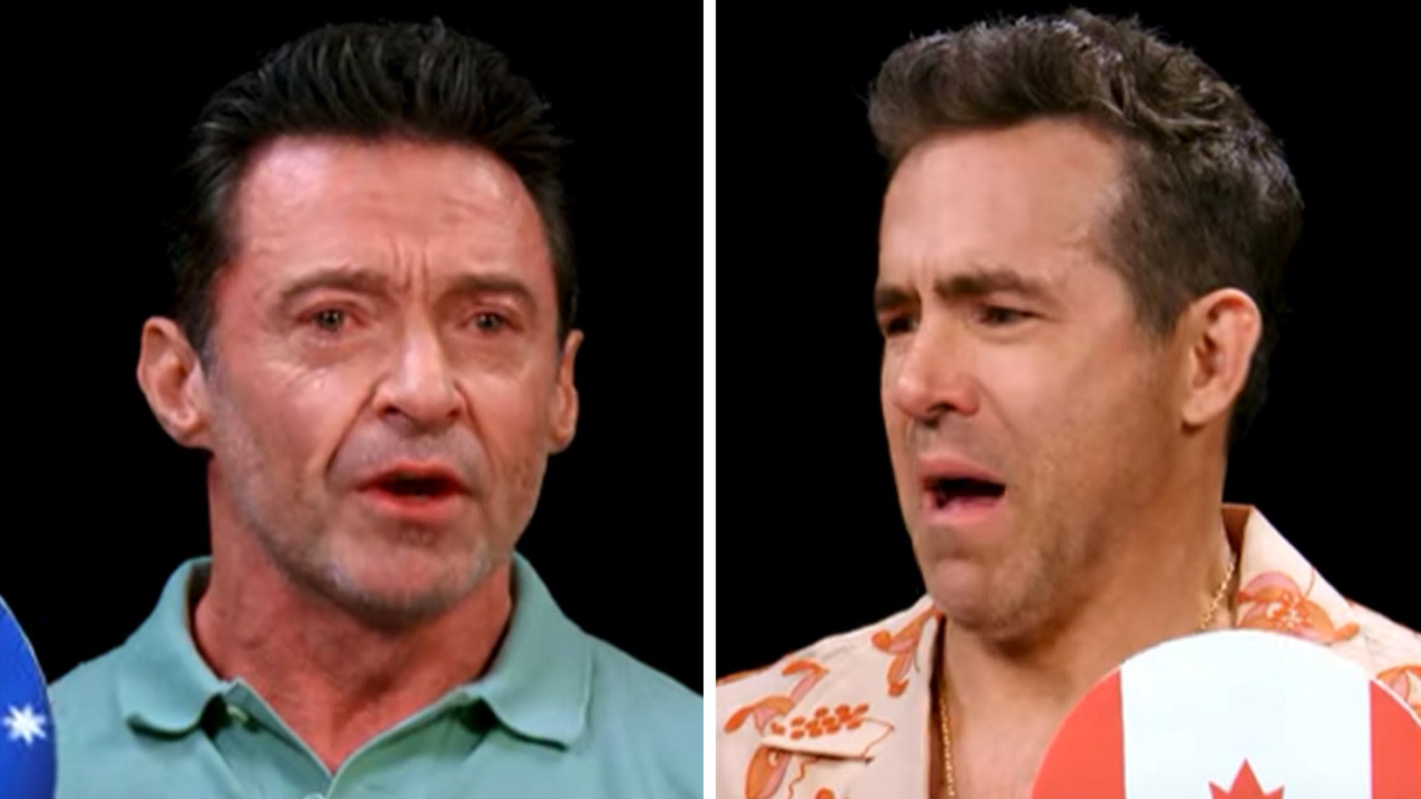 Ryan Reynolds & Hugh Jackman Are on Fire, Joking Through Spicy Wings Pain in Hilarious Hot Ones