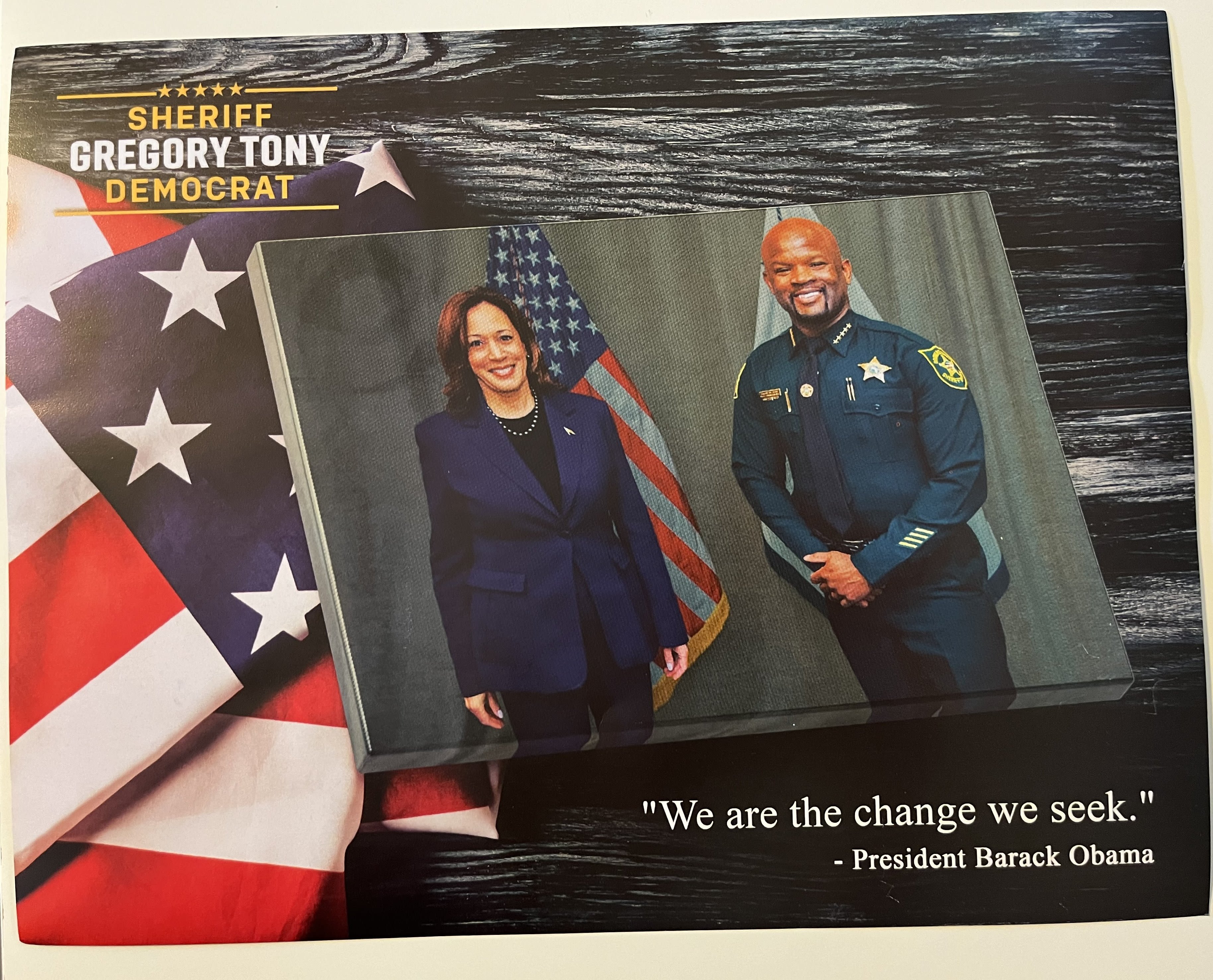 Sheriff uses image of VP Harris in mailer to Democratic primary voters, funded partly by Republican DeSantis allies