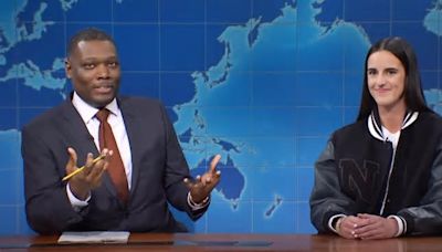 Caitlin Clark Roasts Michael Che for Making ‘A Lot of Jokes’ About Women’s Sports During ‘SNL’ Cameo