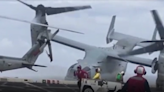 Moment US Osprey military helicopter crashes into warship killing three marines