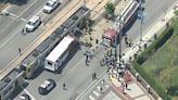 Metro train collides with bus in downtown Los Angeles, injuring more than 50, 2 seriously