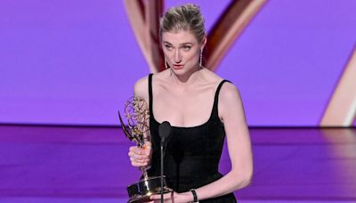 Elizabeth Debicki looks glamorous in a black gown at Emmy Awards