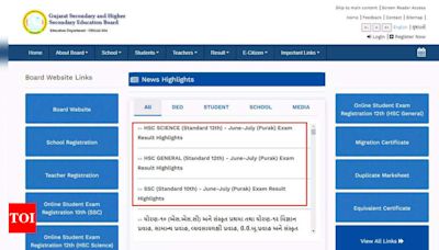 Gujarat SSC, HSC Supplementary Results 2024 Out: Check Direct Link and Pass Percentage Here - Times of India