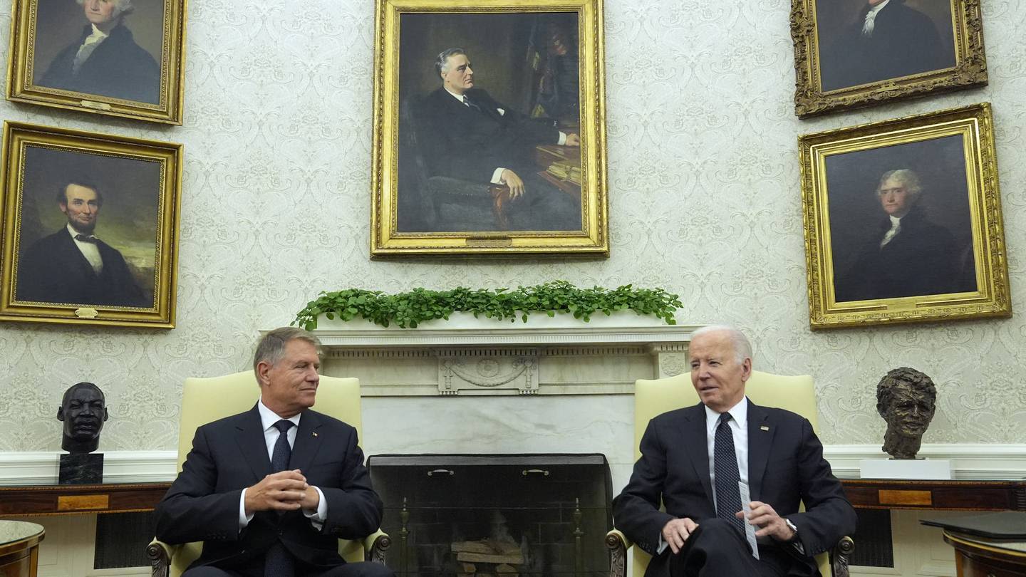 Biden hosts Romanian leader at the White House to celebrate NATO partnership