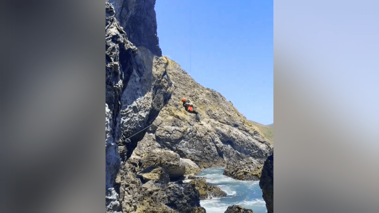 Helicopter unit, fire crews rescue fallen rock climber in Stinson Beach