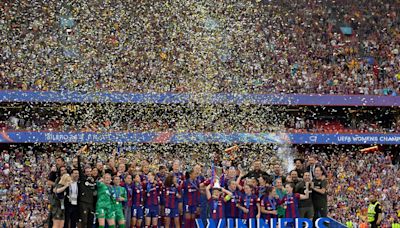 UEFA celebrates growth of women’s soccer as Barcelona lifts another Women’s Champions League trophy