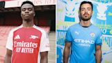 Premier League title rivals Arsenal and Man City unveil 2024-25 home kits