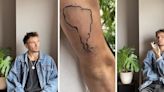 Un francés mostró todos los tatuajes que se realizó dedicados a Argentina y su video se hizo viral