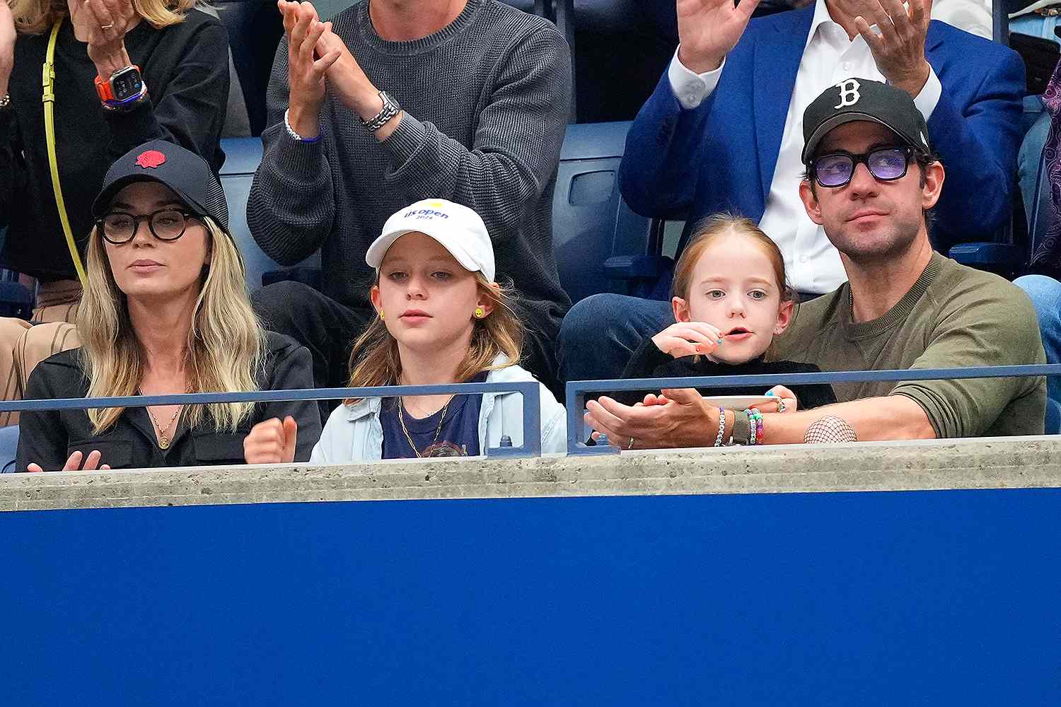 Emily Blunt and John Krasinski Make Rare Appearance with Daughters Hazel, 10, and Violet, 7, at US Open Women's Final