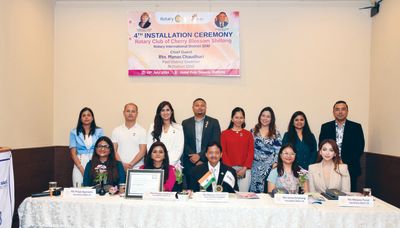 Attendees at the 4th installation ceremony of Rotary Club of Cherry Blossom, Shillong, held on Friday. President Gunjan Singhania and the Board of ...