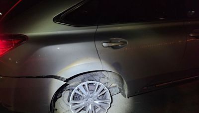 LEXUS休旅車國道爆胎靠輪圈行駛 整路摩擦都火花！苗栗開到彰化才被攔｜壹蘋新聞網