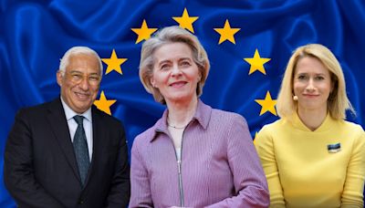 Ursula von der Leyen, António Costa y Kaja Kallas, altos cargos de la UE