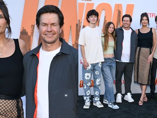 Mark Wahlberg Sports His Own Brand Municipal at ‘The Union’ Premiere Alongside Wife Rhea Durham in Gucci Skirt and Their Kids