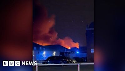 Watch: Large fire breaks out in Leicester industrial building