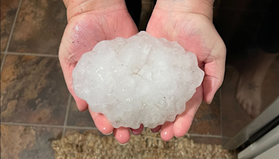 Hail the size of melons! See the giant that could rank among Texas' largest in history