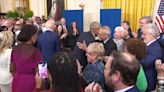 Obamas and Bidens arrive at the presidential portrait ceremony