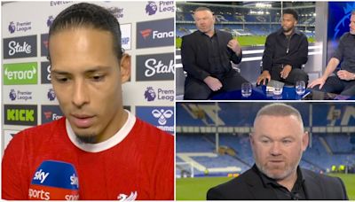 Wayne Rooney reacts strongly as Virgil van Dijk mentions Liverpool playing another 12:30pm KO