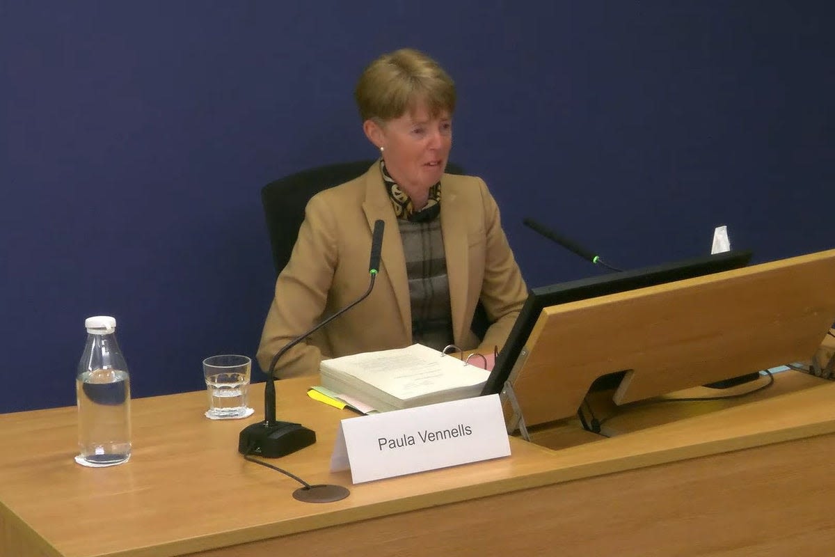 Groans from public gallery as Paula Vennells addresses ‘grossly improper’ email at Horizon IT inquiry