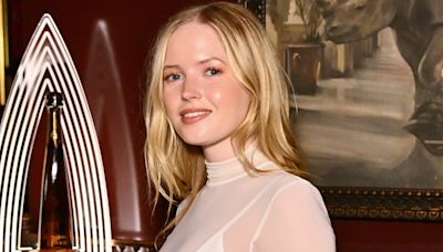 Ellie Bamber looks ethereal in white at the Perfect Magazine LFW party