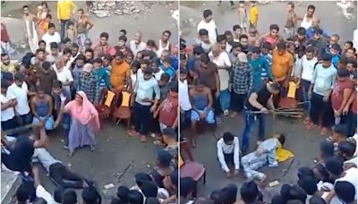 On Camera: Woman, Her Alleged 'Lover', Publicly Beaten Over 'Illicit Relationship' By Local TMC Leader At Kangaroo Court's Behest In Bengal