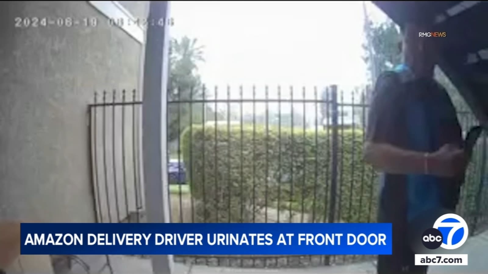 Amazon driver caught urinating near front door of Riverside home after dropping off package