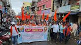 Former Minister Eshwarappa, supporters take out march in Shivamogga over delay in completing Ashraya housing projects