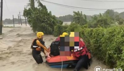 凱米颱風過境台南雨量驚人 河川暴漲多區嚴重淹水