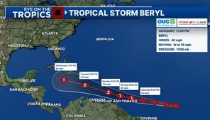 Tropical Depression 2 upgraded to Tropical Storm Beryl