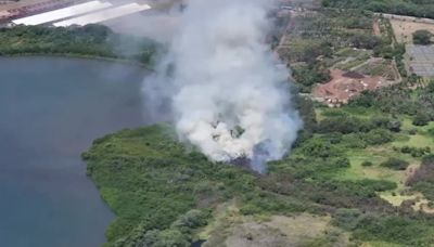 HFD conducting airdrops after large plume of smoke spotted near Pearl City