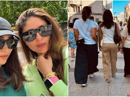 Karisma Kapoor enjoys strolling with sister Kareena and daughter Samaira during their summer vacay; see PIC