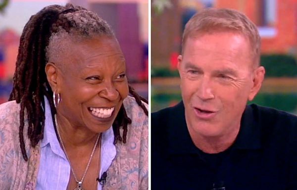 Kevin Costner urges Whoopi Goldberg to "take control" on 'The View' after commercial break cuts off their chat: "We're talking!"