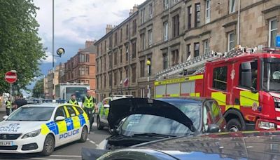 Police tape off Glasgow street amid ongoing emergency incident in south side