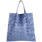 ISSEY MIYAKE 三宅一生 BAOBAO 藍色皮質三角格10x10手提包