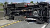 Detroit EMS vehicle flips after sideswiping SUV on I-94 ramp