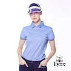 【Lynx Golf】女款吸排抗UV涼感小胸袋Lynx字樣印花短袖POLO衫/高爾夫球衫-紫色