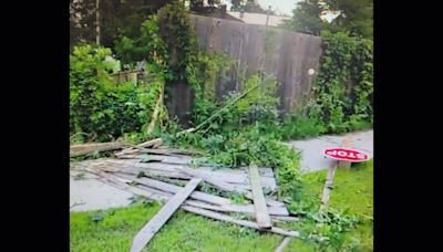 OPP searching for driver of truck that struck fence, drove off