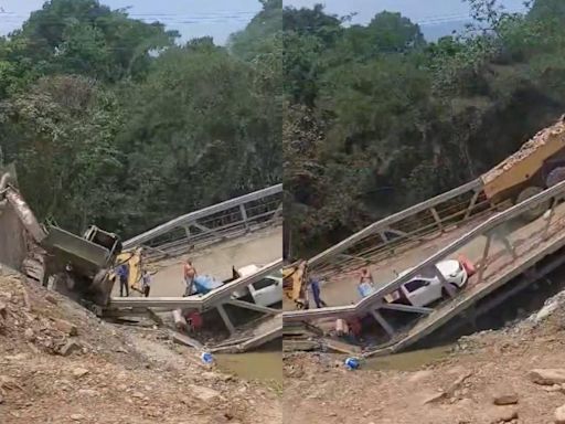 Puente vehicular colapsa en San Luis Potosí; se reportan al menos 3 heridos