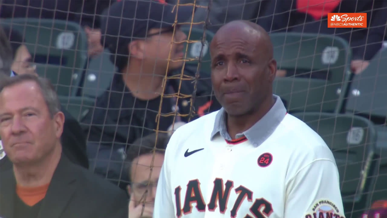 Watch Bonds become emotional during Giants' Willie Mays tribute