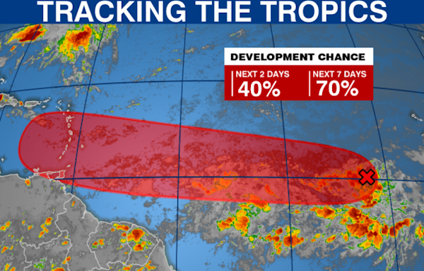 Tropical wave has a 70 percent chance of developing, National Hurricane Center says