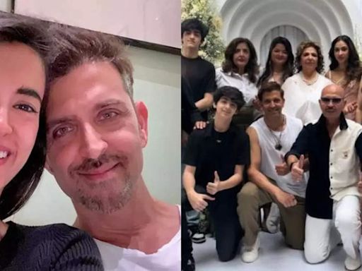 Saba Azad poses with Hrithik Roshan and family in a PIC dropped by 'Ishq Vishq Rebound' star Pashmina Roshan | Hindi Movie News - Times of India