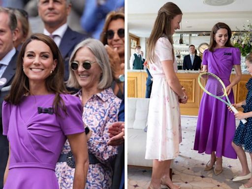 Kate Middleton steals the spotlight at Wimbledon in a pleated purple dress