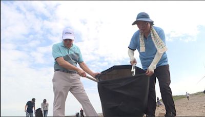 桃園白玉海岸飽覽美景！ 鄉親攜手台塑石化員工響應淨灘