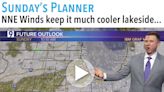 Sunday’s clouds clear out, but NNE Winds keep it cooler lakeside