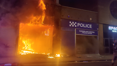 Sunderland riot latest: Far-right torches police station as counter protests planned and more violence feared