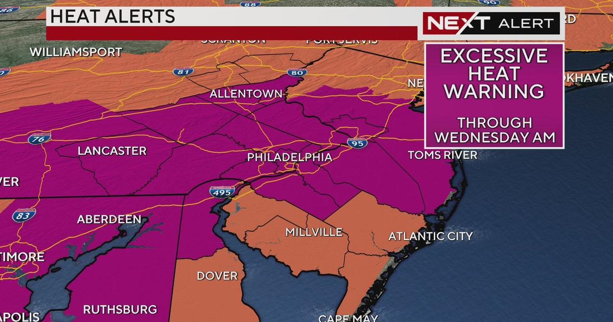 More hot weather in Philadelphia today as excessive heat warning blankets Delaware Valley