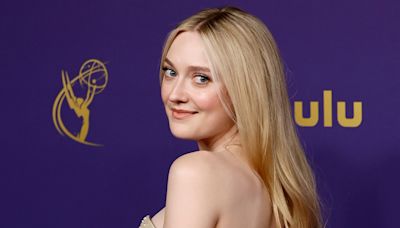 Dakota Fanning wows in strapless dress as she celebrates special anniversary at the Emmys