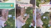 Adorable toddler ‘gossips’ about life at her grandma’s house