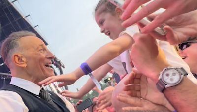 Bruce Springsteen: Northern Ireland girl gets a hug from the Boss at Belfast gig