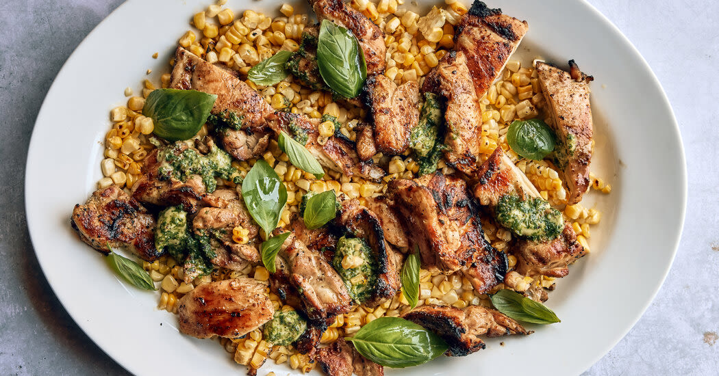 Grilled Chicken With Corn and Lime-Basil Butter, a Fantastic Taste of Summer