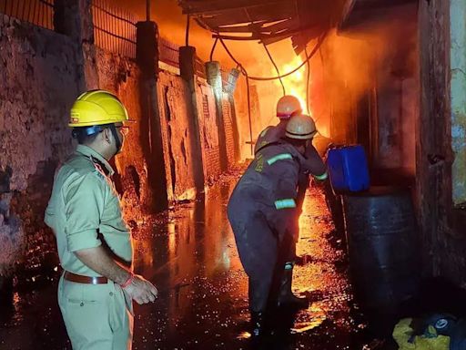 Massive Blaze Erupts from Short Circuits in Ghaziabad Factory and Indirapuram Shops | Noida News - Times of India